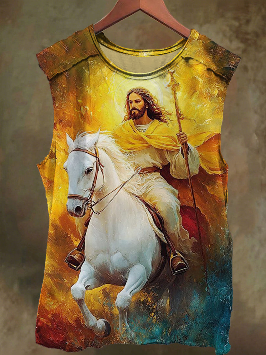 Unisex Immediately Jesus Print Casual Cotton Tank Top