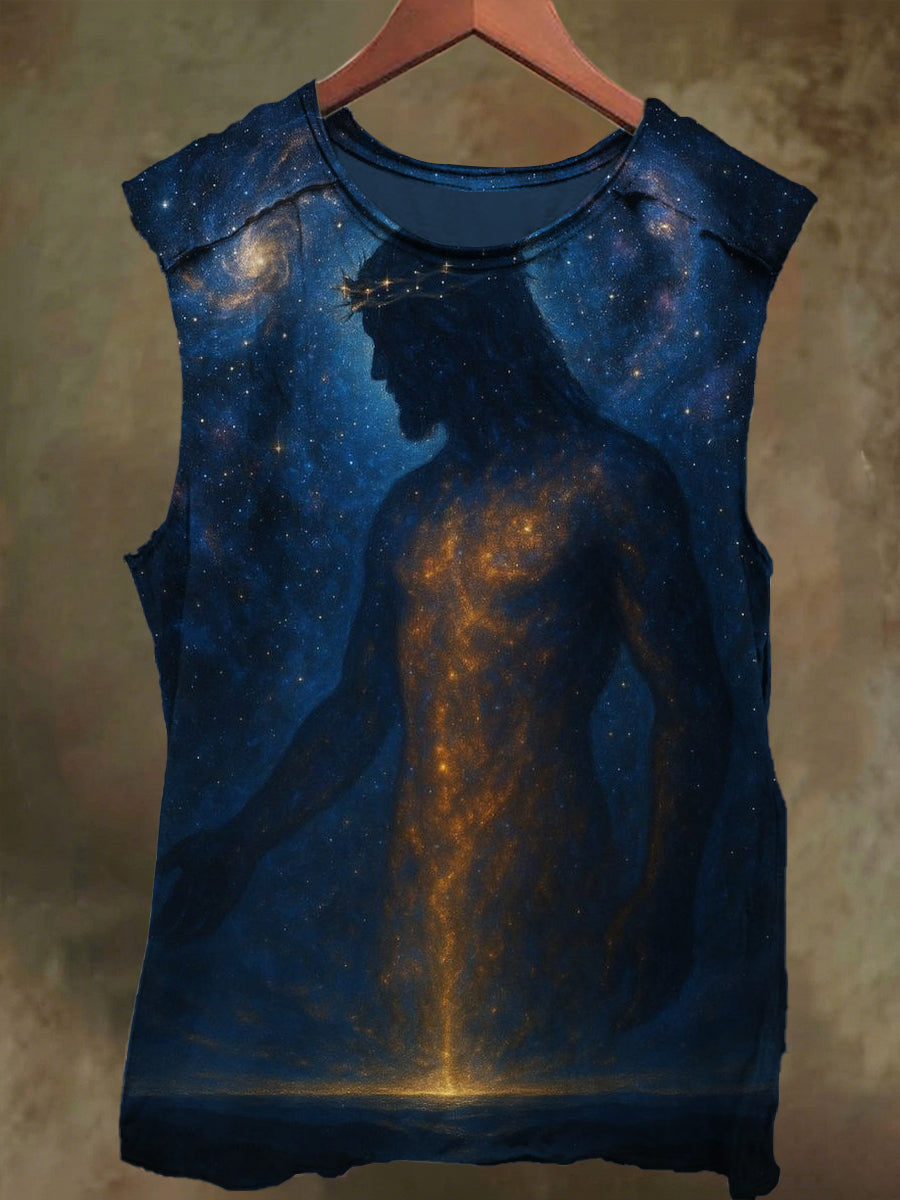 Unisex Star Jesus Silhouette Print Casual Cotton Tank Top