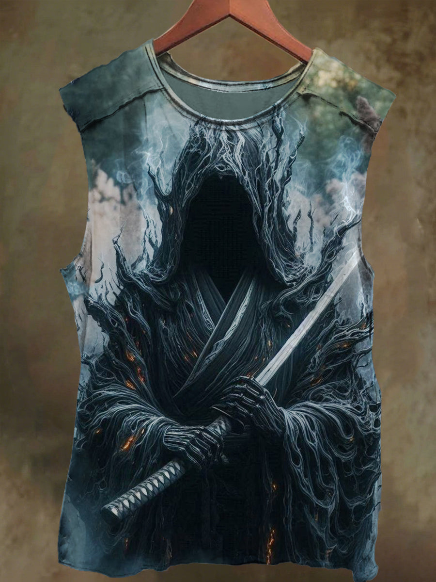 Unisex Hat Wizard Print Casual Cotton Tank Top