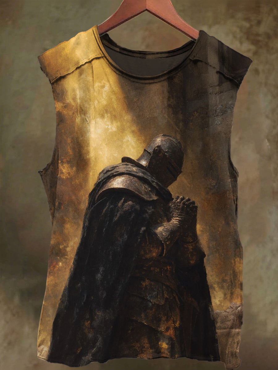 Unisex Knight in Light Faith Print Casual Cotton Tank Top