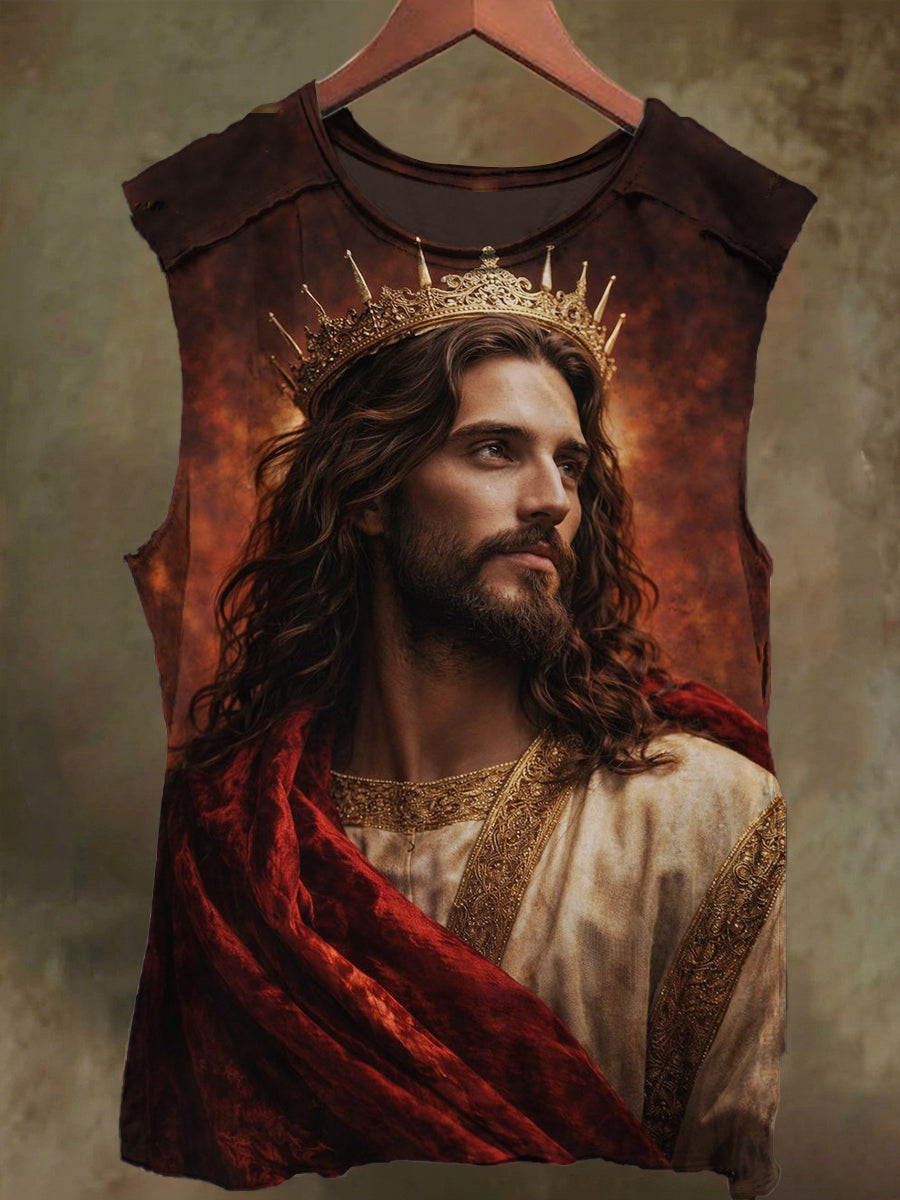 Unisex God Jesus Print Casual Cotton Tank Top