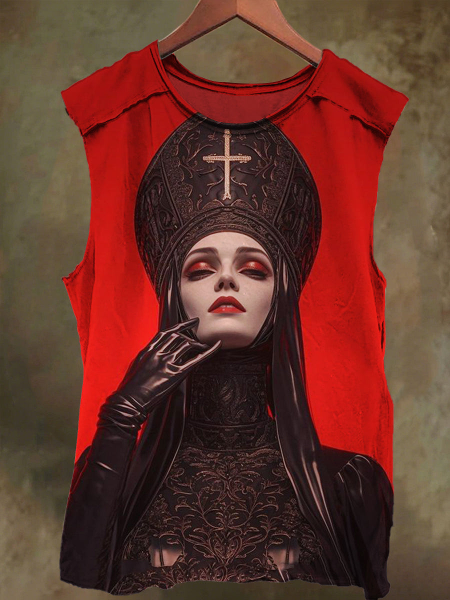 Unisex Sisters of the Cross King Printed Cotton Tank Top