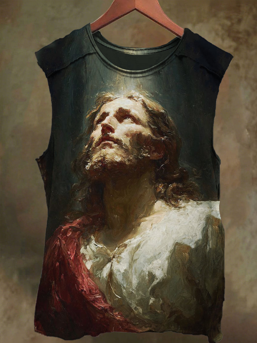 Unisex Jesus Wako Print Casual Cotton Tank Top