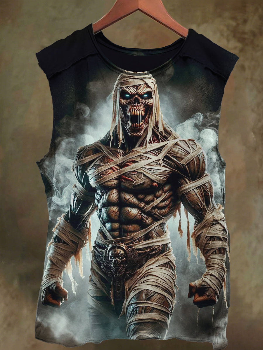 Unisex Mummy Print Casual Cotton Tank Top