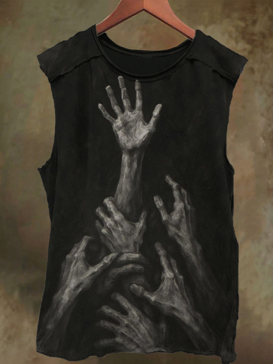 Unisex Palm Print Casual Cotton Tank Top