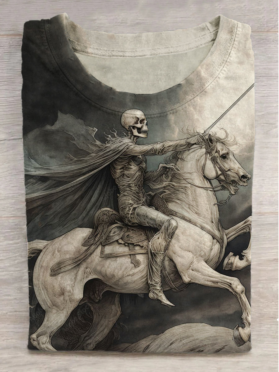 Immediately Skull Rider Print Round Neck Short Sleeve T-Shirt