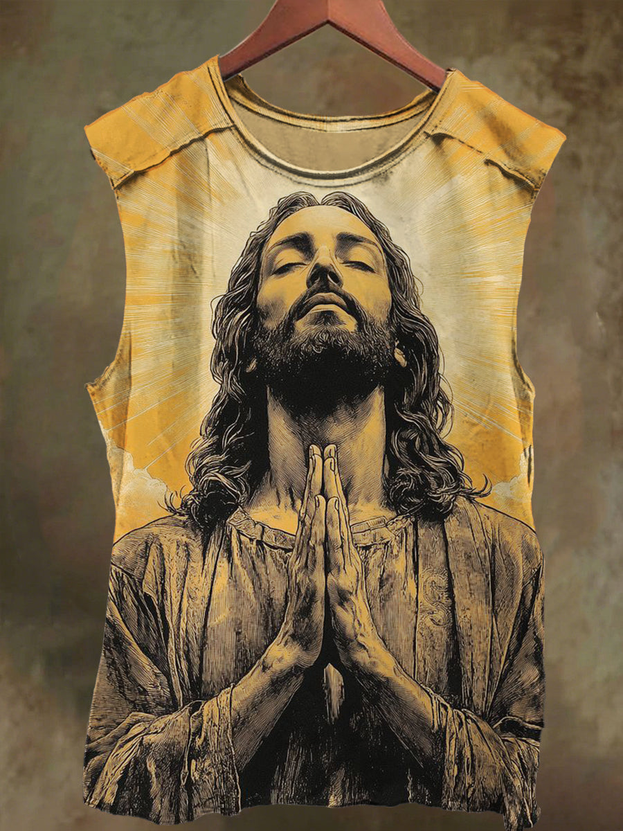Unisex Bright Faith Jesus Print Casual Cotton Tank Top