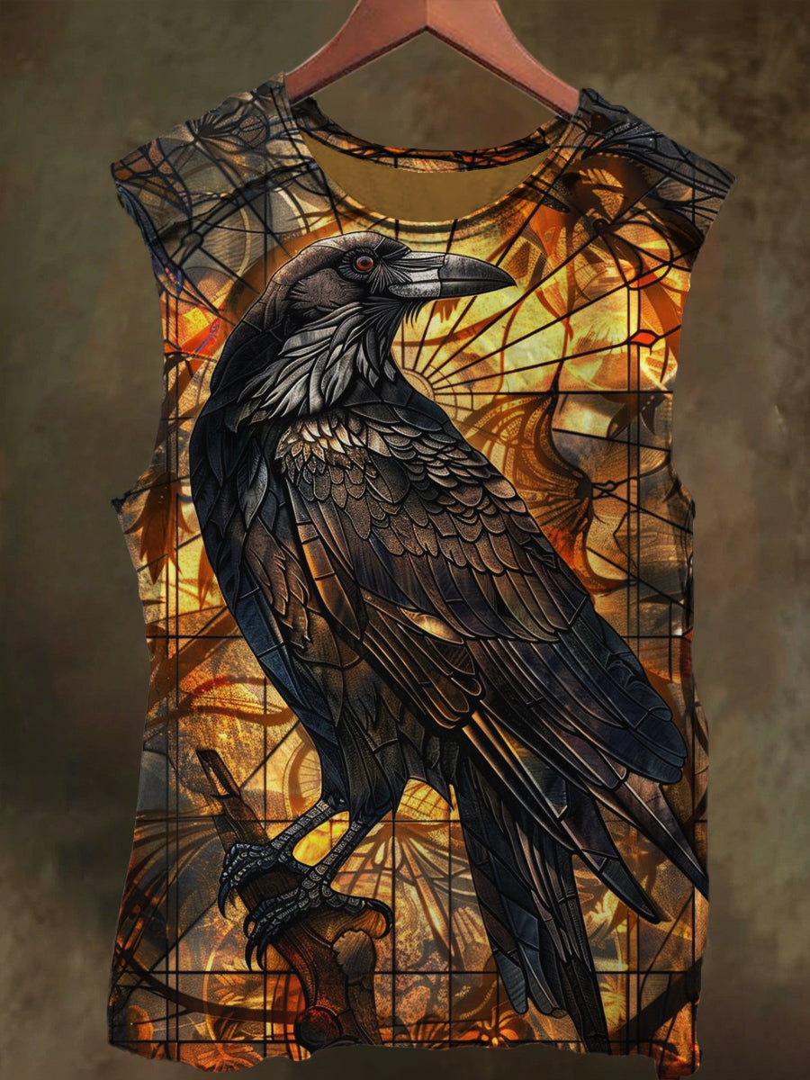Unisex Church's Raven Print Casual Cotton Tank Top