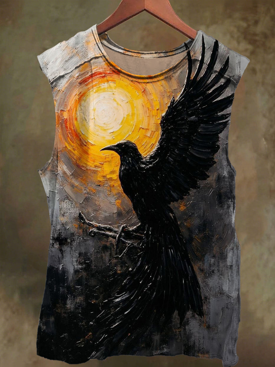 Unisex Raven in the Light Faith Print Casual Cotton Tank Top