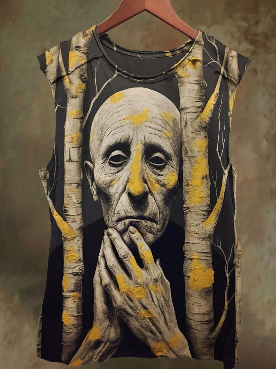 Unisex Jungle Man Print Casual Cotton Tank Top