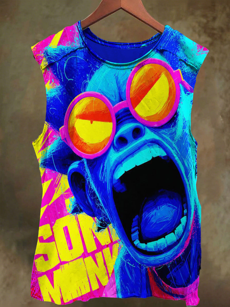 Unisex Screaming Boys Print Casual Cotton Tank Top