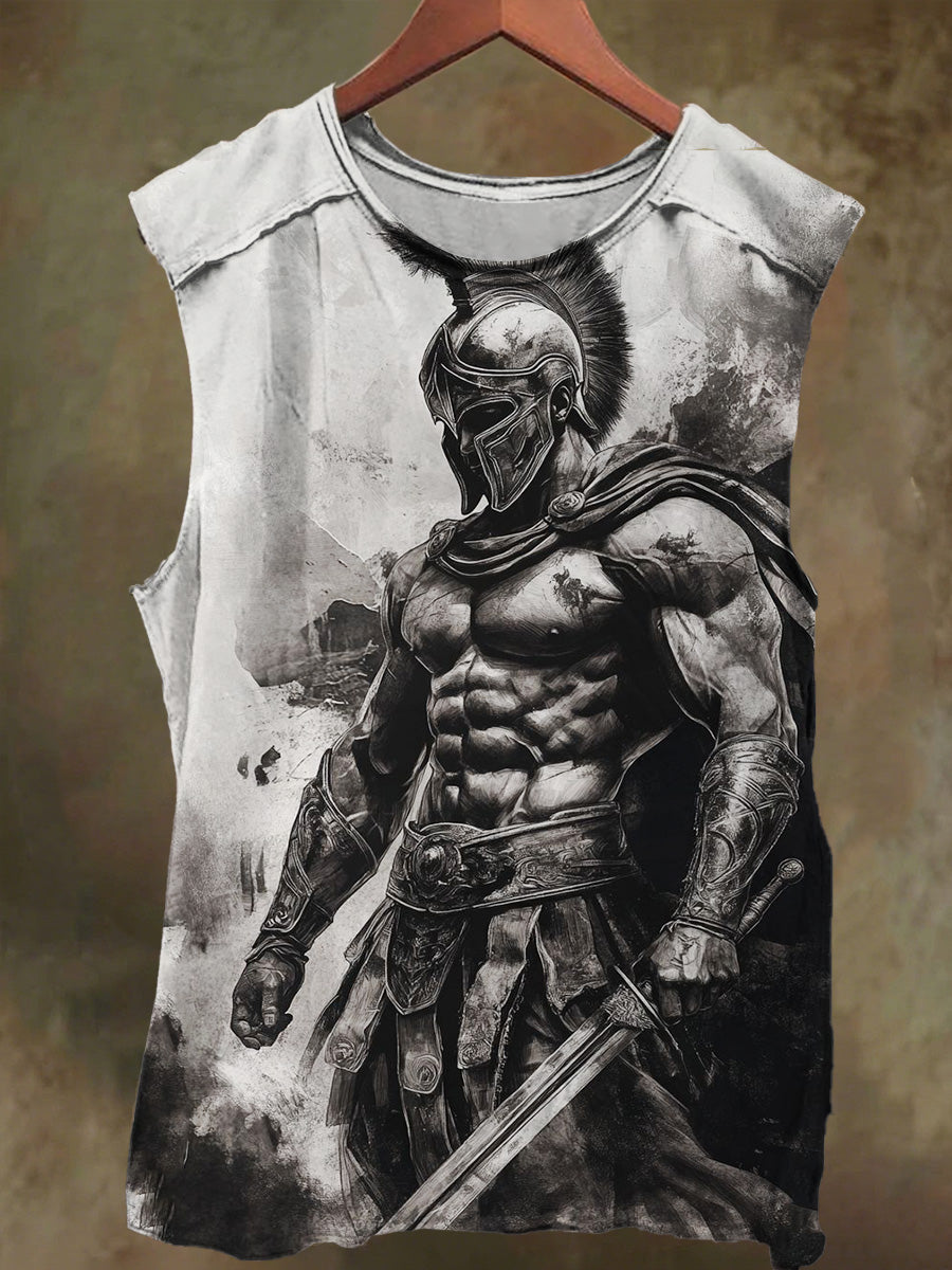 Unisex Muscle Gladiator Print Casual Cotton Tank Top