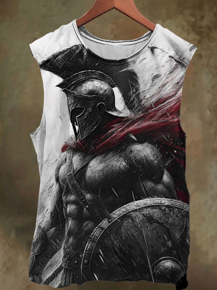 Unisex Gladiator Print Casual Cotton Tank Top