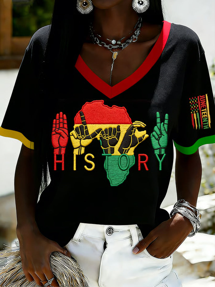 Women's Juneteenth Art Short-sleeved T-shirt