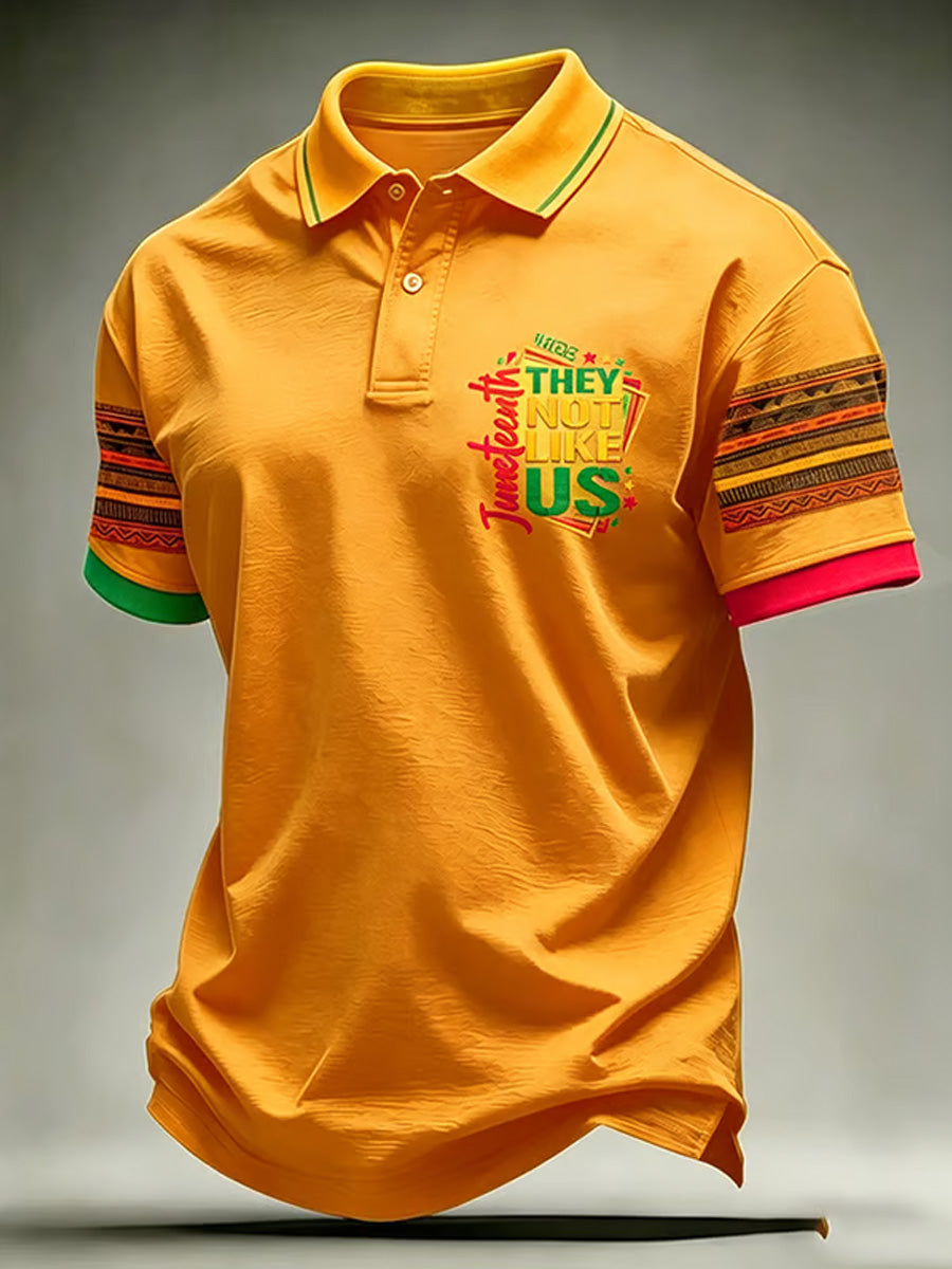 Men's Juneteenth They Not Like Us Since 1865 Print Casual Polo
