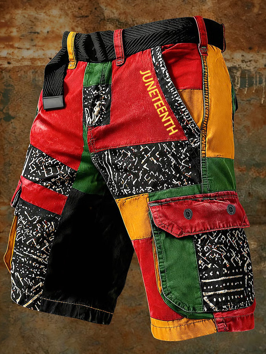 Men's Juneteenth Print Casual Shorts