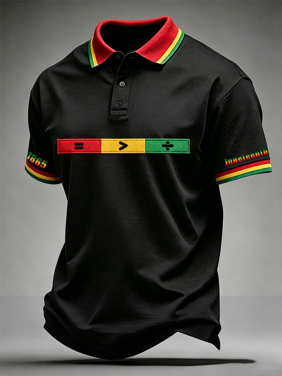 Men's Juneteenth Print Casual Polo