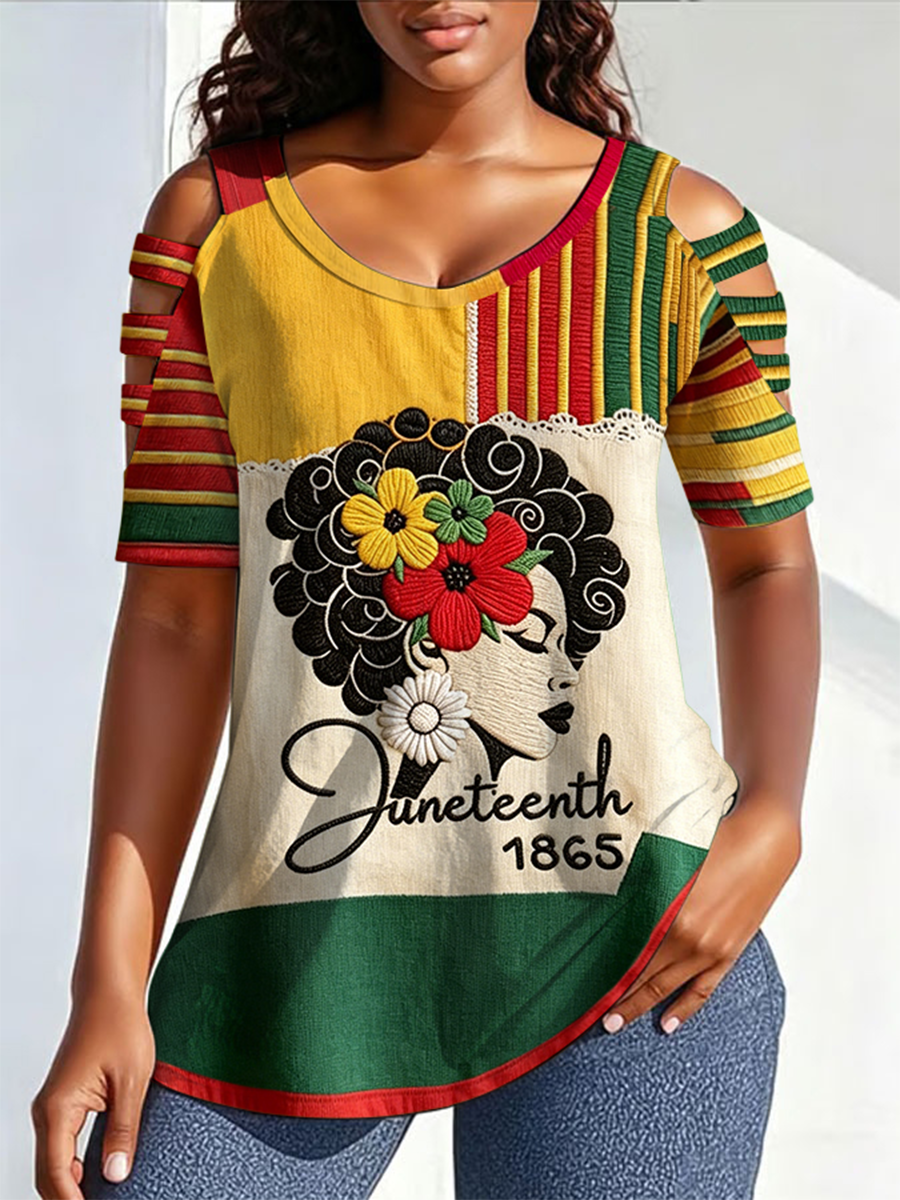 Women's Juneteenth 1865 V-neck T-shirt