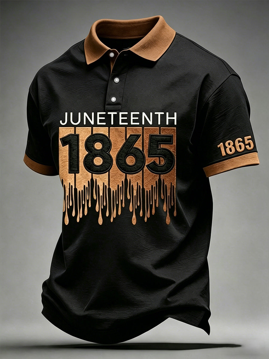 Men's Juneteenth Print Casual Polo