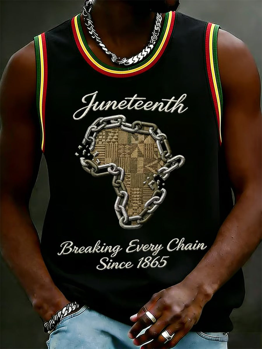 Men's Juneteenth Breaking Every Chain Since 1865 Print Tank Top