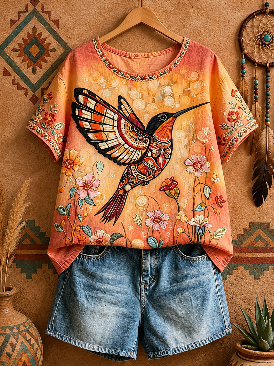 Women's Native Hummingbird Art Tops