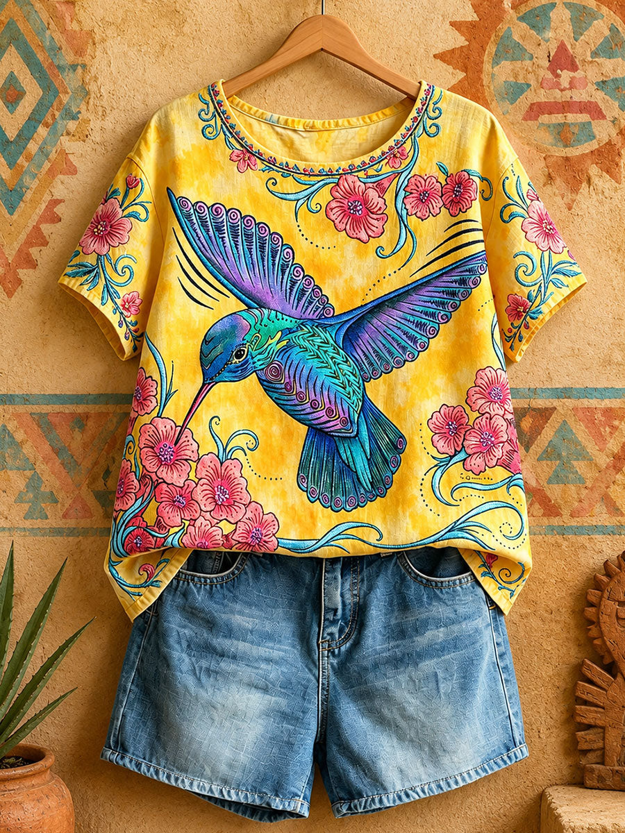 Women's Native Hummingbird Art Tops