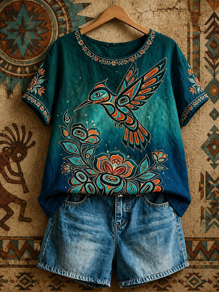 Women's Native Hummingbird Art Tops