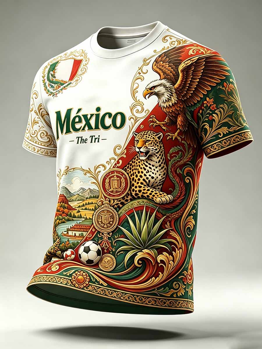 Men's Mexican Football Print T-Shirt