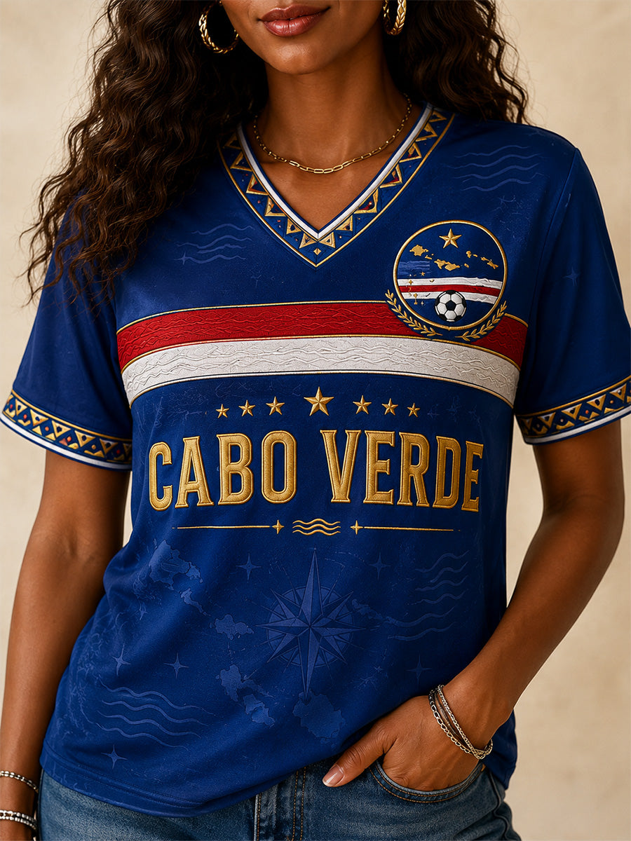 Women's Gift For Football Fans Print Casual V-Neck Tee