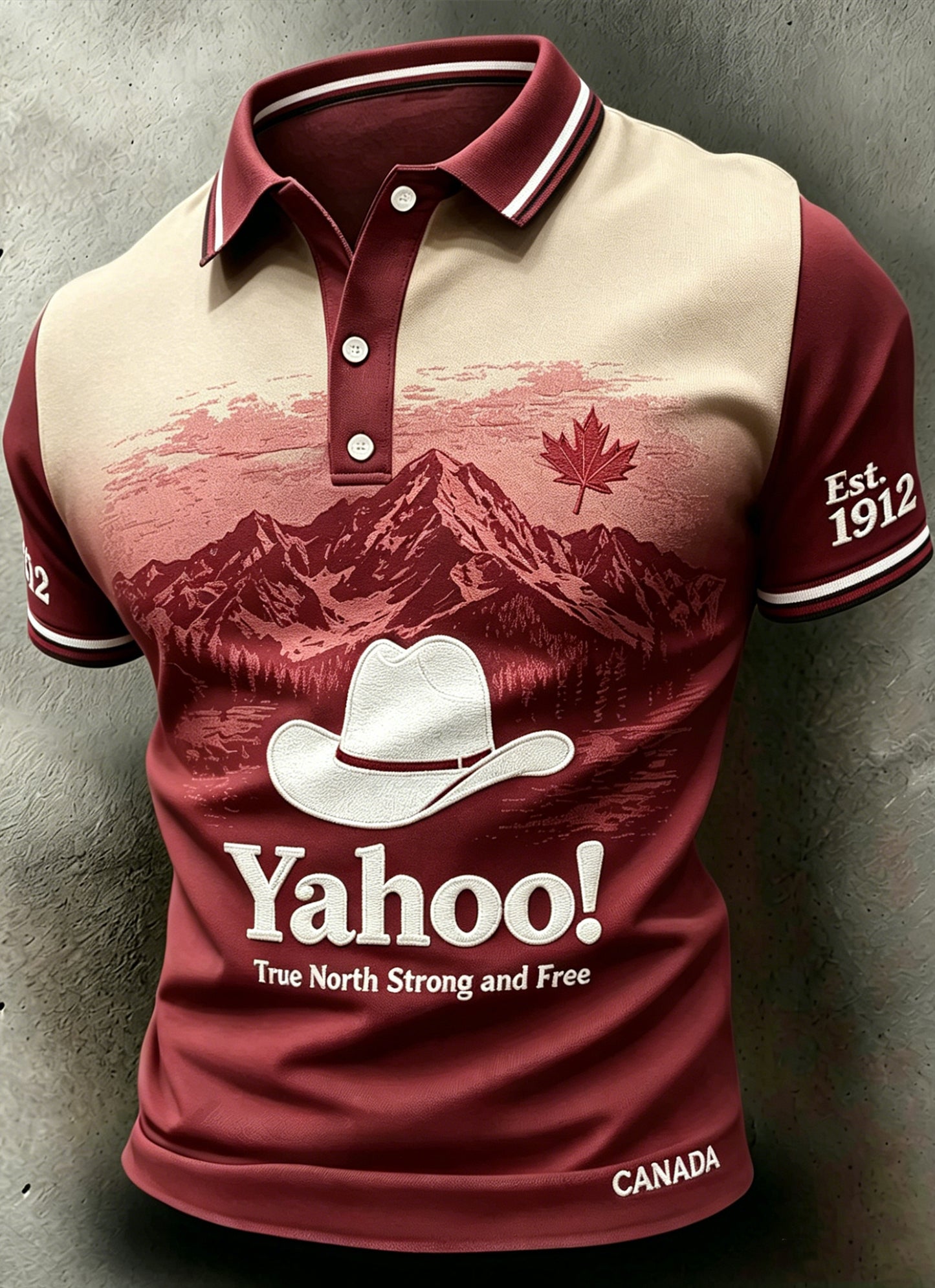 Men's Canada Calgary Stampede Polo Neck Short Sleeve T-Shirt
