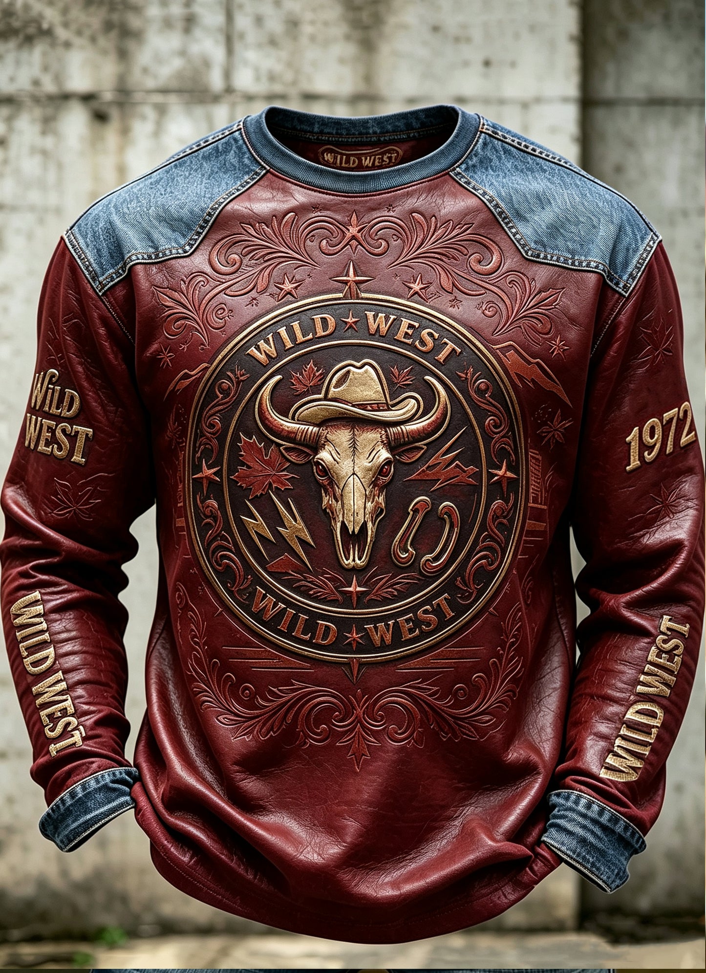 Men's Canada Calgary Stampede Printed Long Sleeved Round Neck Sweatshirts
