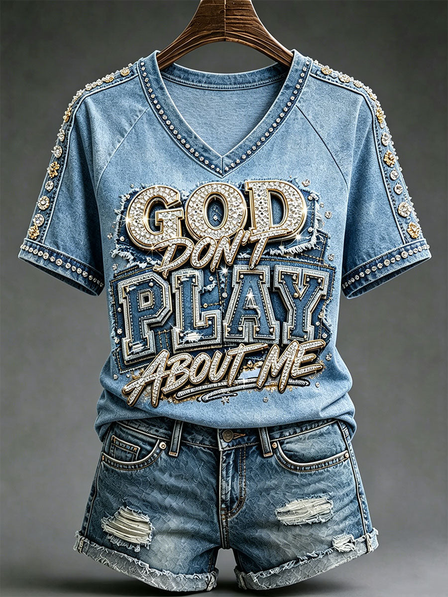 Frauen Christian T-Shirts mit V-Ausschnitt