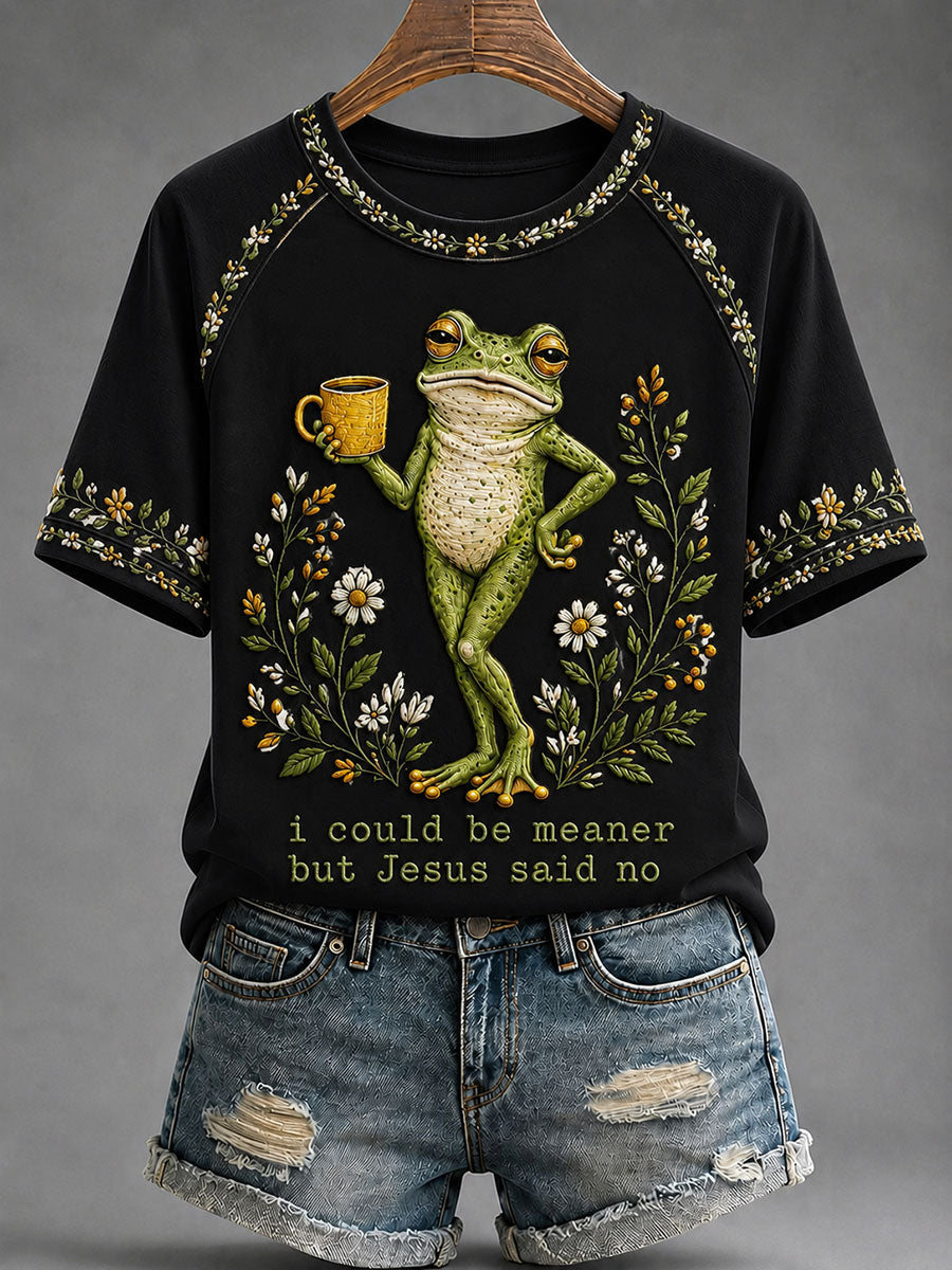 Frauen "Ich könnte sinniger sein, aber Jesus sagte Nein" gedrucktes lässiges T-Shirt