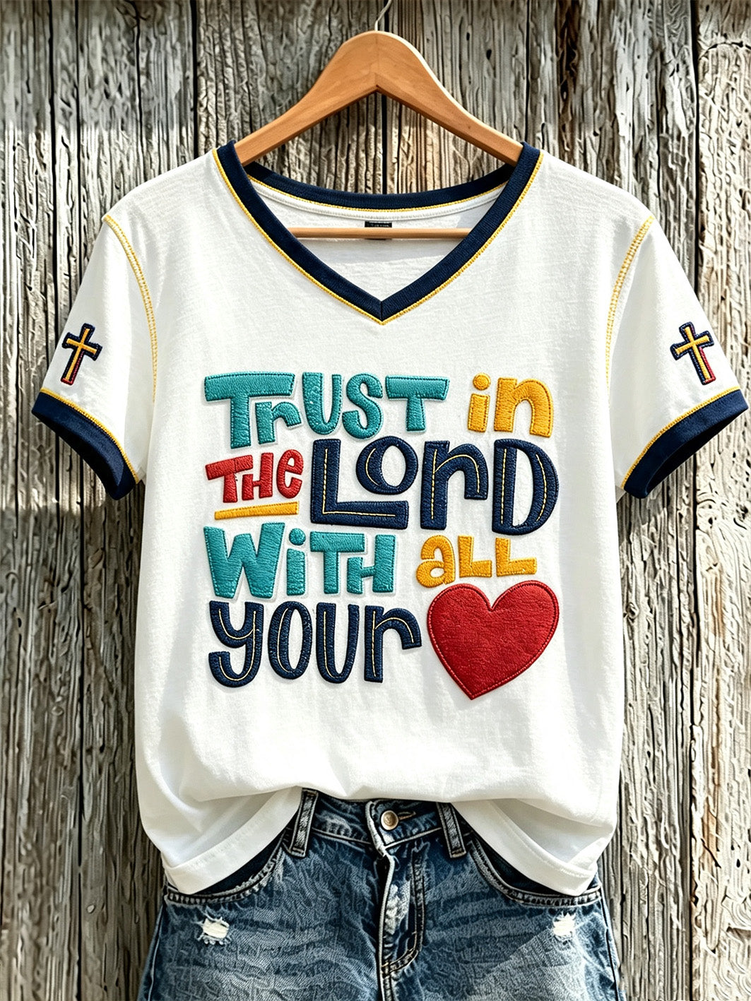 Gedrucktes lässiges Kurzarm-T-Shirt mit Spaß-Slogan muster für Frauen