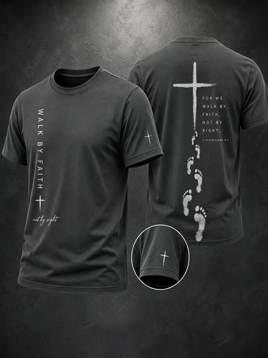 T-Shirt mit kurzen Ärmeln Männer Spaziergang durch den Glauben