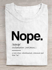 Unisex Nope Art Print Casual T-shirt