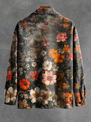 Vintage Flowers Print Casual Jacket