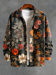 Vintage Flowers Print Casual Jacket