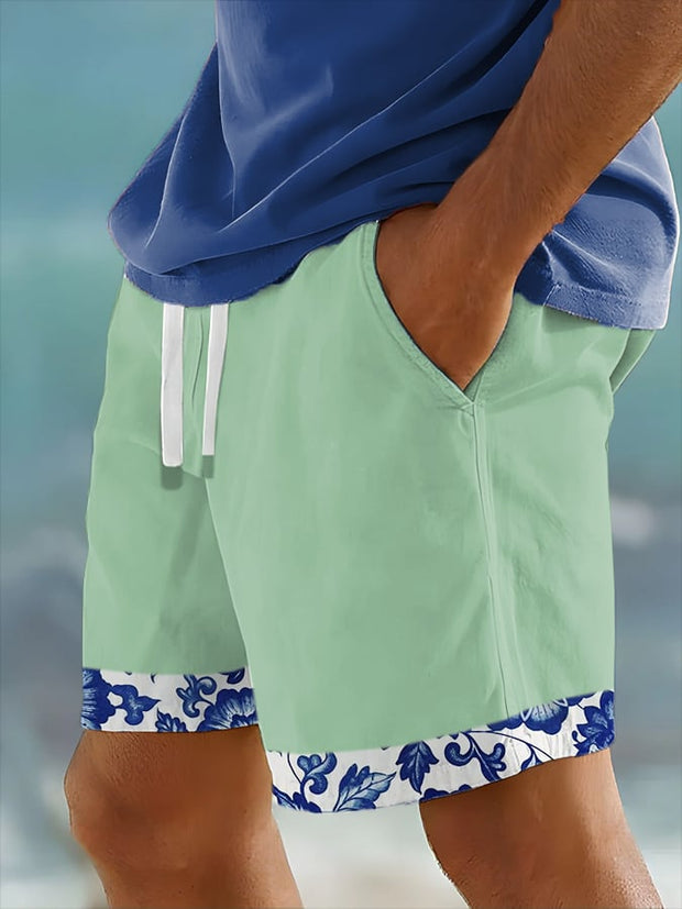 Men's Hawaiian Print Resort Shorts (With Pockets)