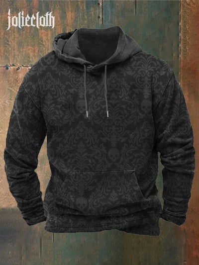 Man's Outdoor Vintage Skull Print Hoodie