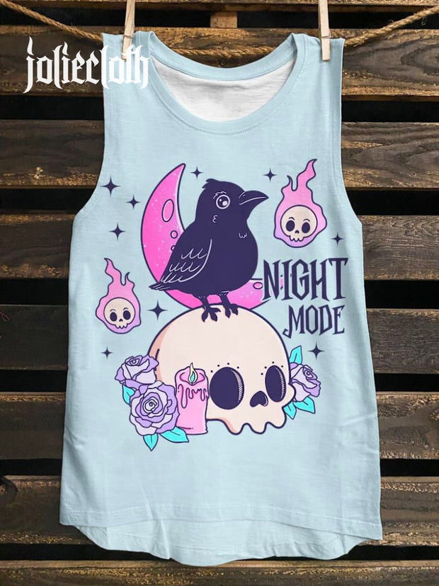 Women's Hot Goth Summer Night Mode Print Classic Tank Top