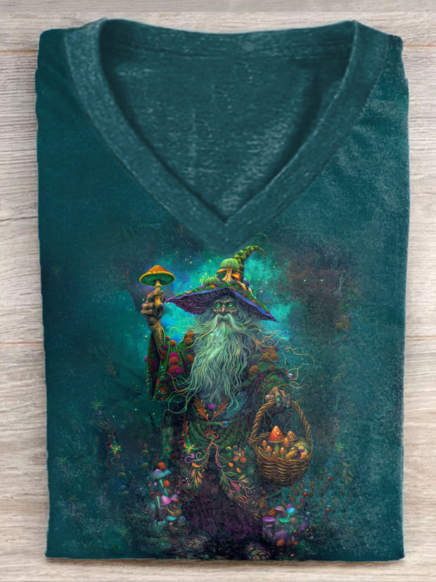 Unisex Fantasy Mushroom World Art Illustration Printed Casual Cotton Tank Top