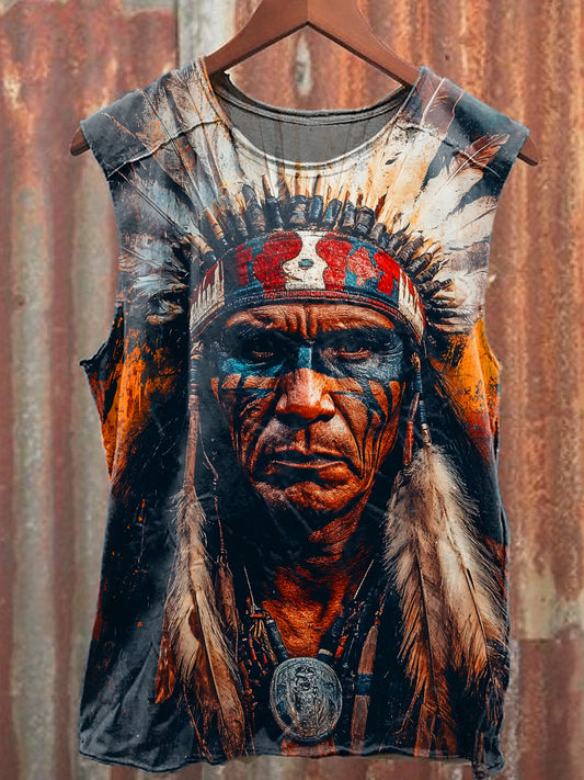 Men's Casual Indian Printed Tank Top