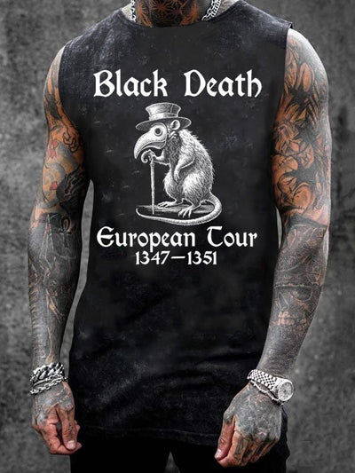 Vintage Black Death Art Print Unisex Classic Tank Top