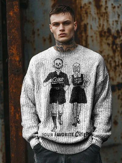 Your Favorite Creeps Print Unisex Knit Pullover Sweater