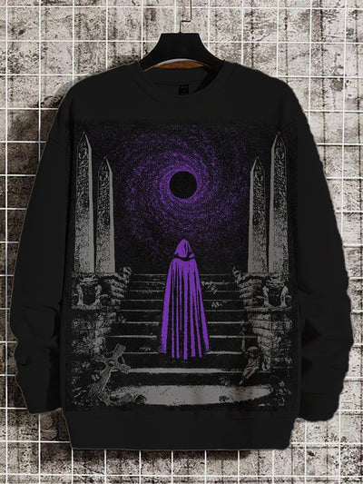 Men's Black Hole Death Gothic Dark Art Print Casual Sweatshirt