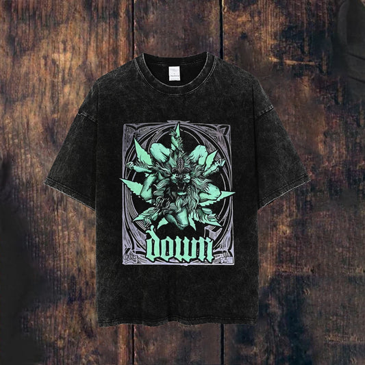 Unisex Washed  Vintage DOWN Band T-shirt