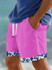 Men's Hawaiian Print Resort Shorts (With Pockets)