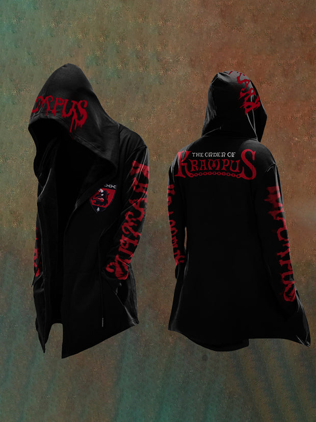 Men's Christmas Krampus Graphics Hooded Dark Style Jacket