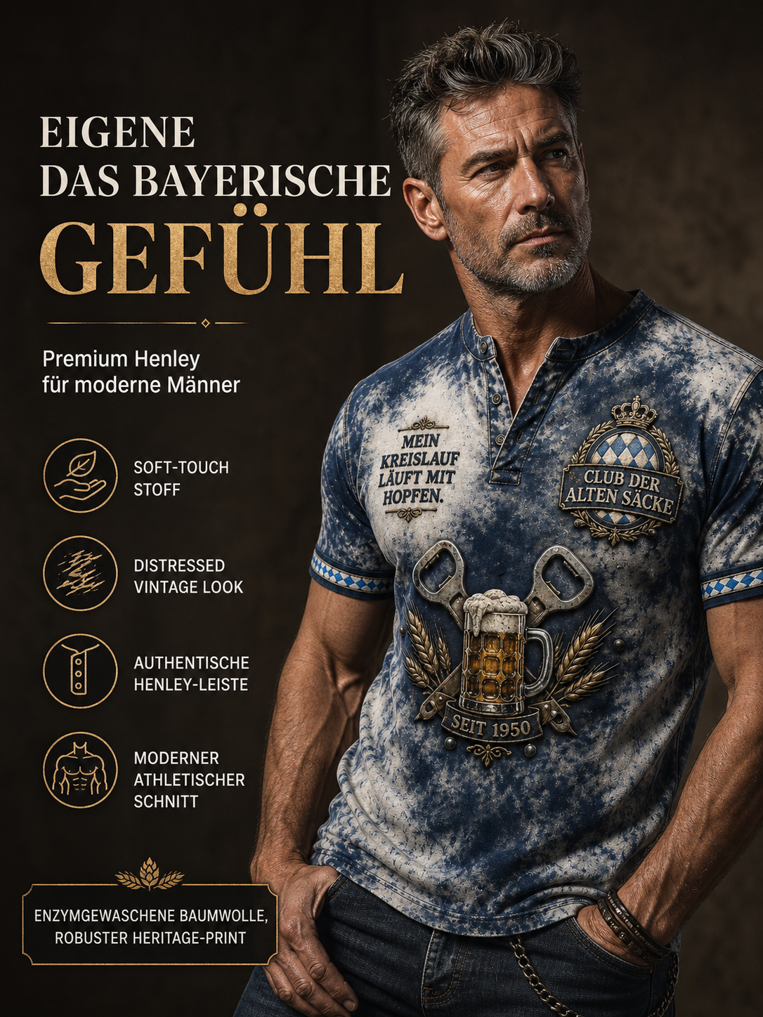 Herren-Oktoberfest-München-Lustiges T-Shirt mit Bierliebhaber-Slogan